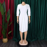Fashion Solid Color Half Sleeve Pencil Dress GCZF-D387-C1