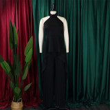 Sleeveless Irregular Top Wide Leg Pants Two Piece Set GCZF-8556
