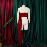 Sexy Solid Big Bow Tie Wrap Chest Tops GCZF-D358-C1