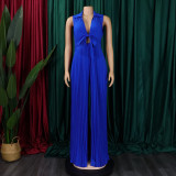 V Neck Sleeveless Tie Up Loose Jumpsuit GCZF-8533