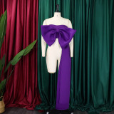 Sexy Solid Big Bow Tie Wrap Chest Tops GCZF-D358-C1
