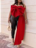 Sexy Solid Big Bow Tie Wrap Chest Tops GCZF-D358-C1