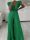 Deep V-neck Ruffled Wide Leg Jumpsuit GCZF-8574