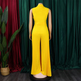 V Neck Sleeveless Tie Up Loose Jumpsuit GCZF-8533