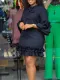 Lace-up Flared Sleeve Loose A-line Dress GCZF-D3248-C2
