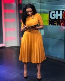 High Waist Belt Fashion Pleated Midi Dress GCZF-D028