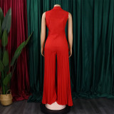 V Neck Sleeveless Tie Up Loose Jumpsuit GCZF-8533