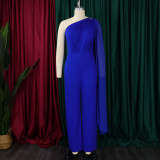 Solid Color Single Shoulder Fashion Jumpsuit GCZF-8560