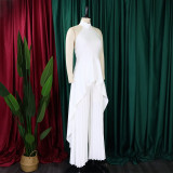 Sleeveless Irregular Top Wide Leg Pants Two Piece Set GCZF-8556