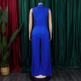 V Neck Sleeveless Tie Up Loose Jumpsuit GCZF-8533