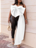 Sexy Solid Big Bow Tie Wrap Chest Tops GCZF-D358-C1