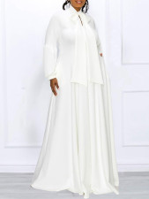 Lace-up Bubble Sleeve Big Swing Long Dress GCZF-8568
