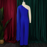 Solid Color Single Shoulder Fashion Jumpsuit GCZF-8560