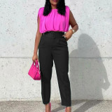 High Waist Belt Casual Small Leg Suit Pants GCZF-P01A-C1