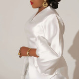 Solid Color Bubble Sleeve Two Piece Pants Set GCZF-8523