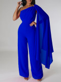 Solid Color Single Shoulder Fashion Jumpsuit GCZF-8560
