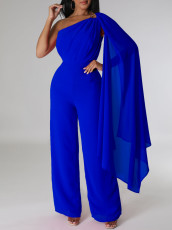 Solid Color Single Shoulder Fashion Jumpsuit GCZF-8560