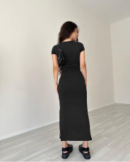 Short Sleeve Tops And Long Skirt Two Piece Set SSNF-211420