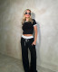 Color Block Short Sleeve Wide Leg Pant 2 Piece Set SSNF-211452