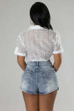 Fashion Denim Button Culottes LX-1382