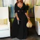 Solid Color Pleated Tie Up Two Piece Skirt Set GCZF-D220