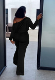 Casual Solid Color Bat Sleeve Drawstring Jumpsuit YS-2407