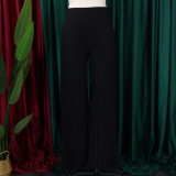 Fashion Press Pleated Wide Leg Pants GCZF-8536