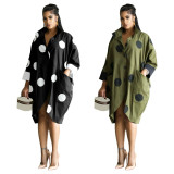 Polka Dot Print Loose Shirt Dress NNWF-10699