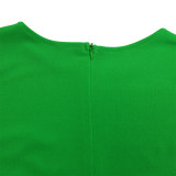 Solid Color Half Sleeve Solid Midi Dress GCZF-8549