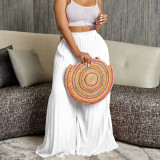 Fashion Press Pleated Wide Leg Pants GCZF-8536