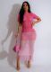 Gradient Color Knit Beach Long Dress TR-1306