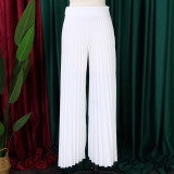 Fashion Press Pleated Wide Leg Pants GCZF-8536