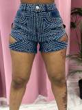 Hot Drill Holes Tight Denim Shorts CM-8716