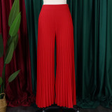 Fashion Press Pleated Wide Leg Pants GCZF-8536