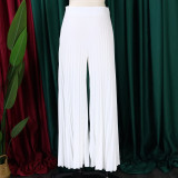 Fashion Press Pleated Wide Leg Pants GCZF-8536