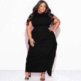 Plus Size Sleeveless Tassel Tight 2 Piece Skirts Set NNWF-7990