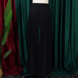 Fashion Press Pleated Wide Leg Pants GCZF-8536