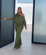 Casual Solid Color Bat Sleeve Drawstring Jumpsuit YS-2407