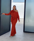 Casual Solid Color Bat Sleeve Drawstring Jumpsuit YS-2407