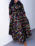 Casual Print Tie Up Big Swing Maxi Dress GCZF-Q100-C1