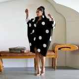 Polka Dot Print Loose Shirt Dress NNWF-10699