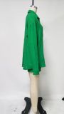 Solid Color Long Sleeve Shirt Two Piece Shorts Set MIL-T107