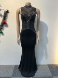 Hot Drill See Through Patchwrok Maxi Dress NY-3151