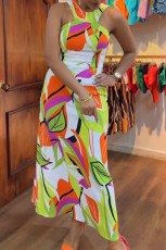 Casual Print Sleeveless Long Dress OD-8704