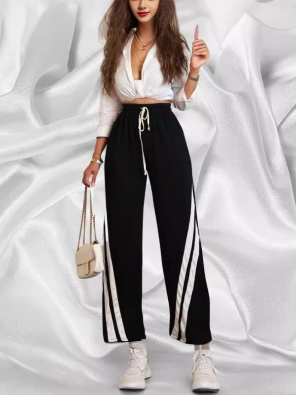 Casual Patchwork Loose Straight Pants OD-8674