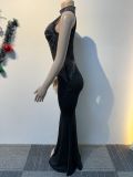 Hot Drill See Through Patchwrok Maxi Dress NY-3151