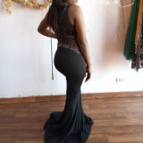 Hot Drill See Through Patchwrok Maxi Dress NY-3151