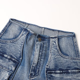 Casual Spliced Multi-Pocket Jeans OD-8686