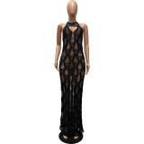 Sexy Hollow Out Tie Up Backless Beach Dress CM-8720