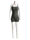 Long Sleeve Hooded Sling Slim Fit Romeper Two Piece Set CH-24019